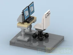Minifig-scale Desk & Chair