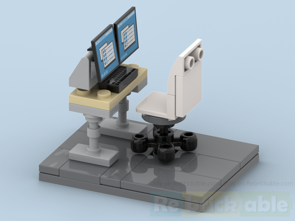 Lego Minifig-scale Desk & Chair