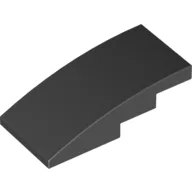 Brick Curved 4 x 2 No Studs / Black