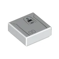 Tile 1 x 1 with Snowtrooper Backpack Print / White