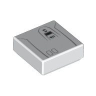 Lego Tile 1 x 1 with Snowtrooper Backpack Print / White