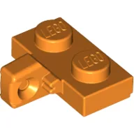Hinge Plate 1 x 2 Locking with 1 Finger on Side, with Groove / Orange