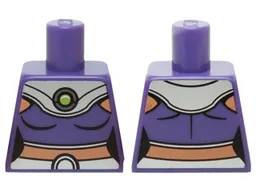 Torso Batman Female Outline, Dark Purple Crop Top, Silver Collar and Belt Pattern / Dark Purple