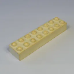 Minitalia Brick 2 x 8 with Bottom X Supports / White