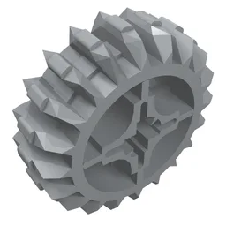 Technic Gear 20 Tooth Double Bevel with Axle Hole Type 2 [X Opening] / Light Bluish Gray