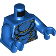 Torso Armor, Dark Blue and Gold Trim Print, Blue Arms and Hands / Blue