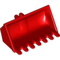 Construction Vehicle Bucket 3 x 6, 9 Hinge Teeth / Red