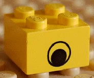 Brick 2 x 2 with Eye without White Print on Two Sides, Centered