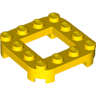 Lego Plate Round Corners 4 x 4 x 2/3 Circle with 2 x 2 Opening / Yellow
