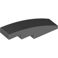 Lego Brick Curved 4 x 1 No Studs [Stud Holder with Symmetric Ridges] / Dark Bluish Gray