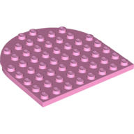 Lego Plate 8 x 8 with Rounded End / Bright Pink