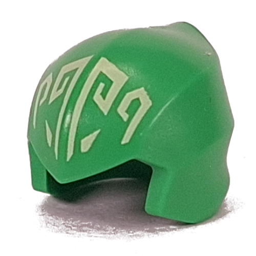 Lego Head Wrap Top Half with Yellowish Green Markings Print