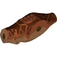 Lego Animal Body Part, Dinosaur, Tyrannosaurus Rex Body with Reddish Brown and Dark Orange Skin Print / Medium Nougat