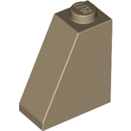 Lego Brick Sloped 65° 2 x 1 x 2 / Dark Tan