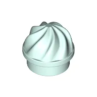Plate Round 1 x 1 Swirled Top / Light Aqua
