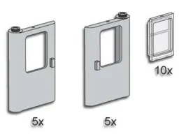 Grey Train Doors with Panes