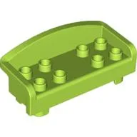 Duplo Couch / Sofa with Rounded Back and Eight Studs / Lime