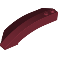 Lego Brick Wedged, Curved 8 x 3 x 2 Open Right / Dark Red