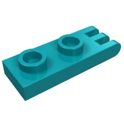 Hinge Plate 1 x 2 with 3 Fingers [Hollow Studs] / Dark Turquoise