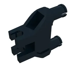 Technic Pin Double Triangle 1 x 3 with 2 Clips Completely Round Pinholes / Black
