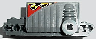 Lego Pullback Motor 9 x 4 x 2 2/3 with Flame and Checkered Pattern on Both Sides (Stickers) - Set 8648