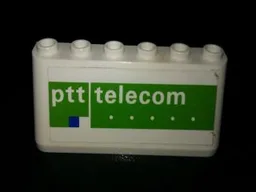 Windscreen 2 x 6 x 2 with 'ptt telecom' on White and Green Background Pattern (Sticker) - Set 880002-2 (in Combination with Sets 3308 / 3309)