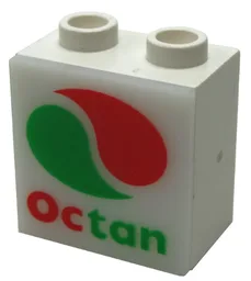 Electric, Light 1 1/8 x 2 x 1 2/3 Cabinet with Lamp Holes (Sign Back) with Milky White Electric, Light 2 x 2 Clip-On Plate with Octan Logo Pattern (2383 / 2384pb03)