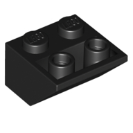 Lego Brick Sloped Inverted 45° 2 x 2 [Round Hollow Bottom Pin, Bar-sized Stud Holes] / Black