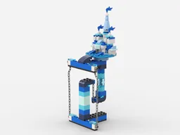 Tensegrity Sculpture - Float Blue Castle