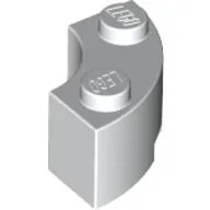Brick Round Corner 2 x 2 Macaroni with Stud Notch / White