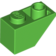 Lego Brick Sloped Inverted 45° 2 x 1 / Bright Green