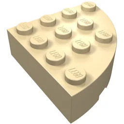 Brick Round Corner 4 x 4 Full Brick / Tan