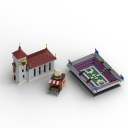 Three modular city buildings