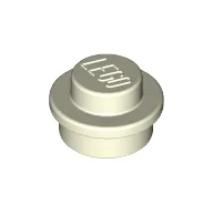 Plate Round 1 x 1 with Solid Stud / Glow in Dark White