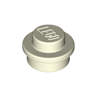 Lego Plate Round 1 x 1 with Solid Stud / Glow in Dark White