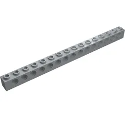 Technic Brick 1 x 16 [15 Pin Holes] / Light Bluish Gray