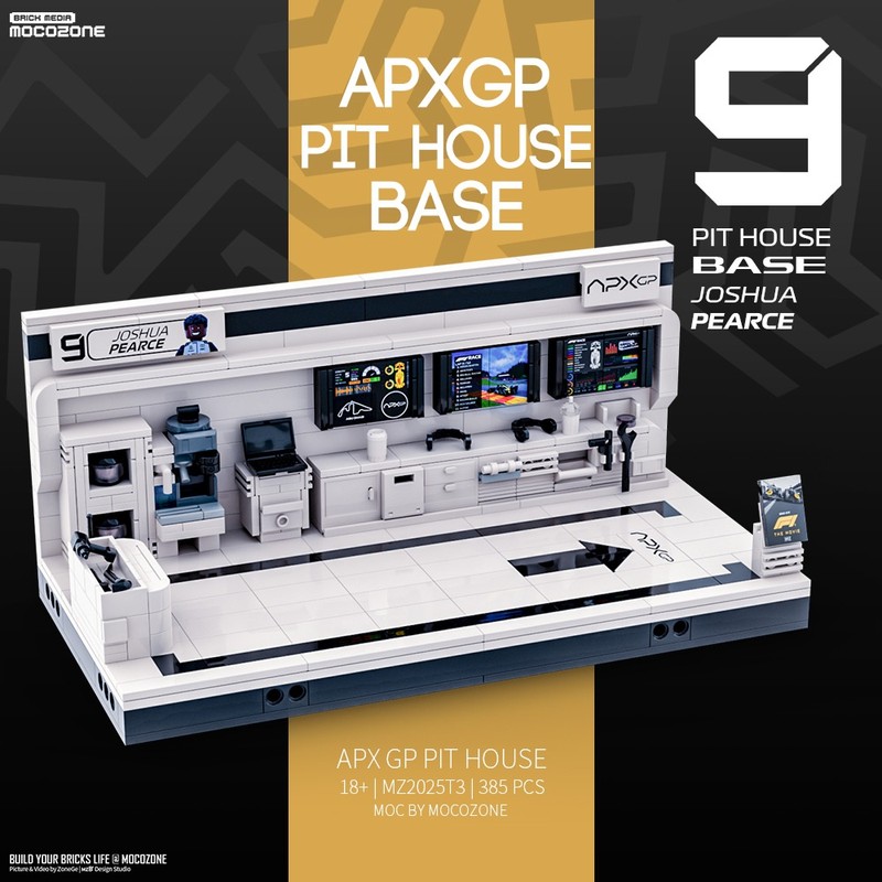 Lego APX GP F1 Pit House Show Base Pit Box No.9