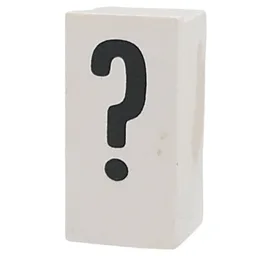 Tile Special 1 x 2 x 5/6 with Stud Hole in End with '?' Print