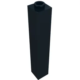 Brick 1 x 1 x 5 with Blocked Open or Hollow Stud / Black