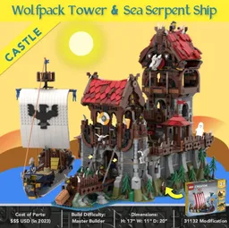 Wolfpack Tower & Medieval Ship - Classic Castle