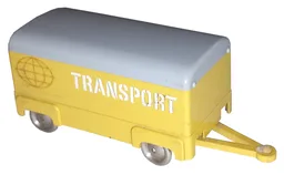 HO Scale, Mercedes Box Trailer with Gray Top / Yellow