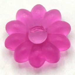 Clikits Icon, Flower 2 x 2 Small, 10 Petals with Pin [Frosted] / Trans-Dark Pink