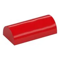 Brick Curved 2 x 4 Double, No Studs, without Groove / Red