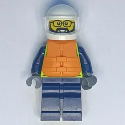 Police Officer, Vibrant Yellow Police Vest, Orange Life Jacket, White Helmet