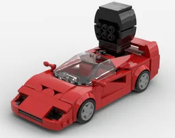Ferrari F40 with a rocket weapon on top
