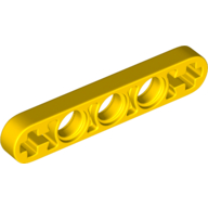 Lego Technic Beam 1 x 5 Thin with Axle Holes on Ends / Yellow