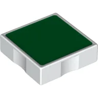 Duplo Tile 2 x 2 with Shape Green Square Print / White