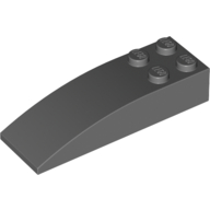 Lego Brick Curved 6 x 2 / Dark Bluish Gray