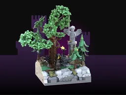 Fantasy diorama - the dark forest shrine