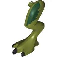 Animal Body Part, Dinosaur, Dilophosaurus Leg, Left with Pin, Black Claws and Dark Green Spots Print / Olive Green